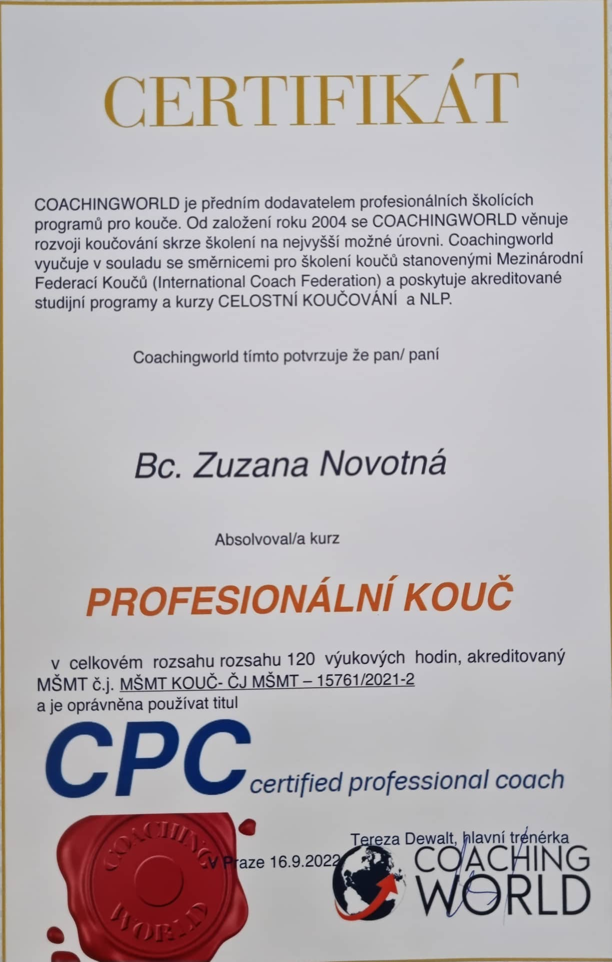 certifikát